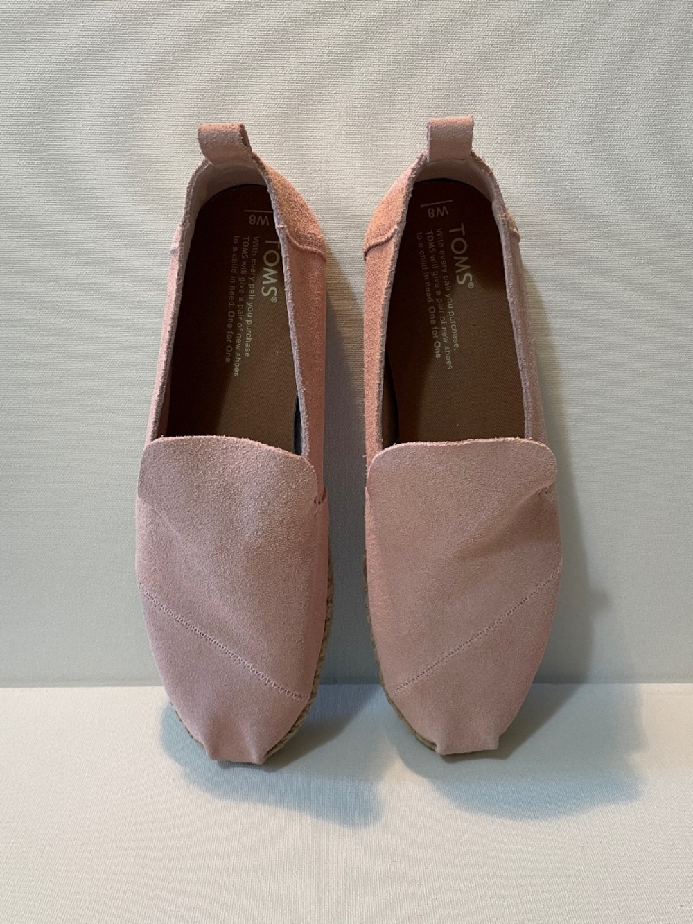 Toms Women's Size 8 Soft Pink Suede Espadrilles/Flats (NWOT/B)